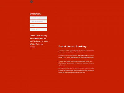 artistbooking.dk snapshot