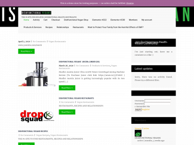 dishfunctionalvegans.com snapshot