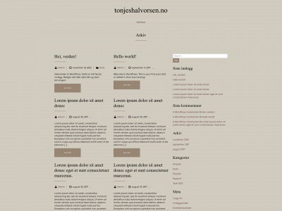 tonjeshalvorsen.no snapshot