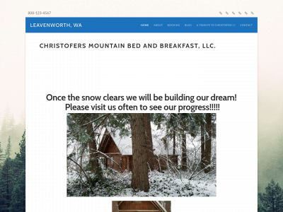 christofersmountainbedandbreakfast.com snapshot