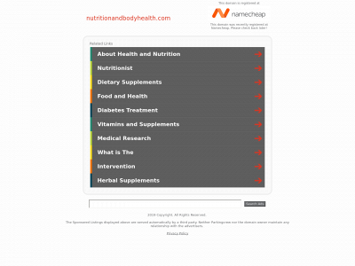 nutritionandbodyhealth.com snapshot