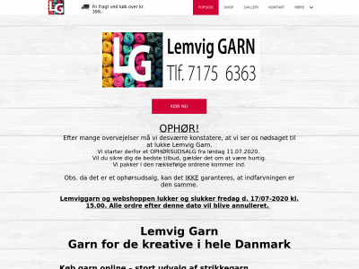 lemviggarn.dk snapshot