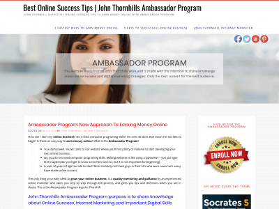 johnthornhillsambassadorprogram.com snapshot