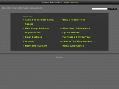 letstalkcounsellingservices.com snapshot