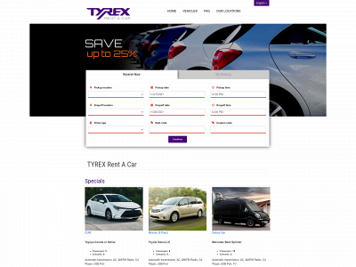 tyrexrentacar.com snapshot