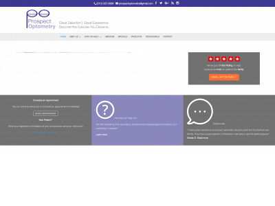 prospectoptometry.com snapshot