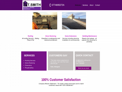 tsmith-roofing.com snapshot