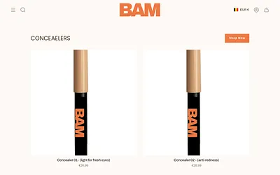 bamcosmetics.be snapshot
