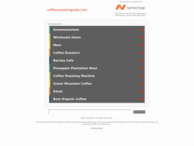 coffeeroastersguide.com snapshot