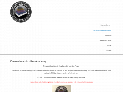 cornerstonejiujitsuacademy.com snapshot