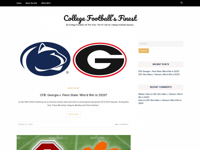 collegefootballsfinest.com snapshot