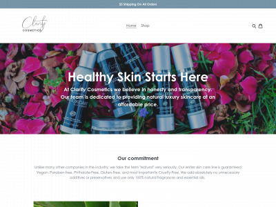 clarifycosmetics.com snapshot