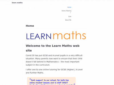 learnmaths.co.uk snapshot