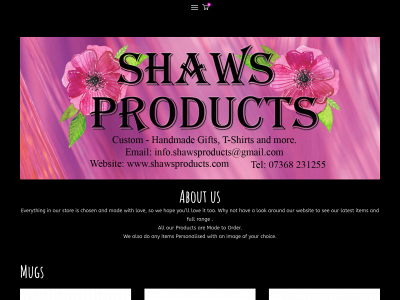 shawsproducts.com snapshot