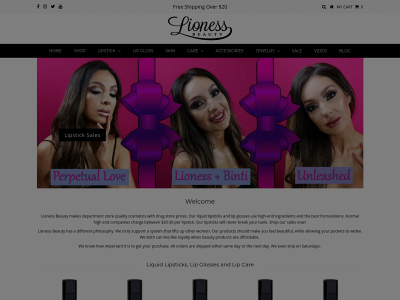 lionessbeauty.com snapshot