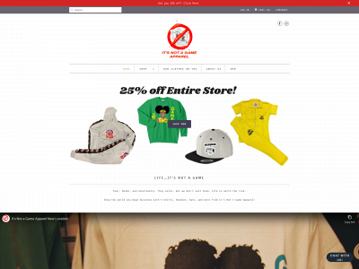 www.itsnotagameapparel.com snapshot