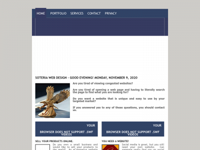 soteriawebdesign.com snapshot