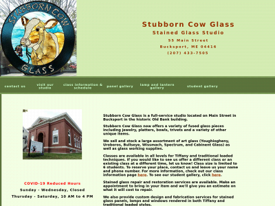 stubborncowglass.com snapshot