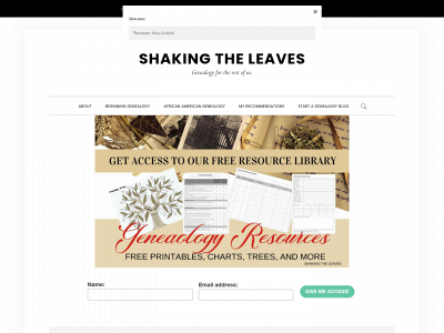 shakingtheleaves.com snapshot