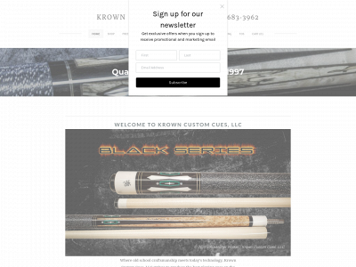 www.krown-custom-cues.com snapshot