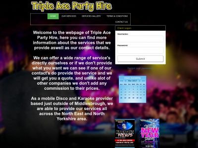 tripleacepartyhire.co.uk snapshot