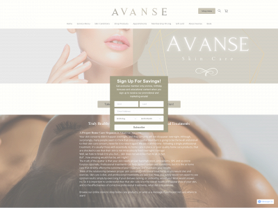 avanseskincare.com snapshot
