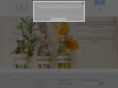 organicoriginsspa.com snapshot