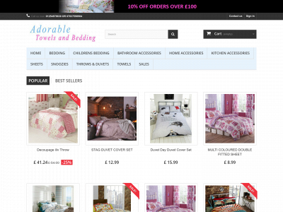 adorabletowelsandbedding.co.uk snapshot