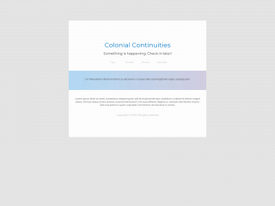 colonialcontinuities.de snapshot