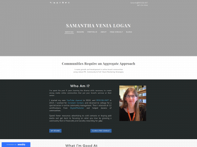 www.samanthavlogan.com snapshot