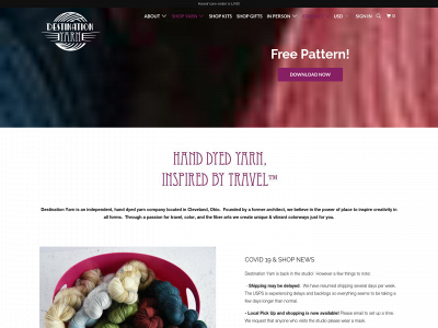 destinationyarn.com snapshot