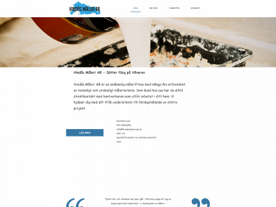 hindasmaleriab.se snapshot