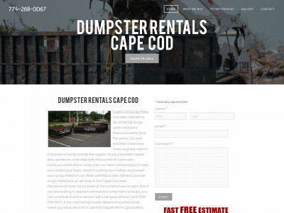 www.dumpsterrentalscapecod.com snapshot