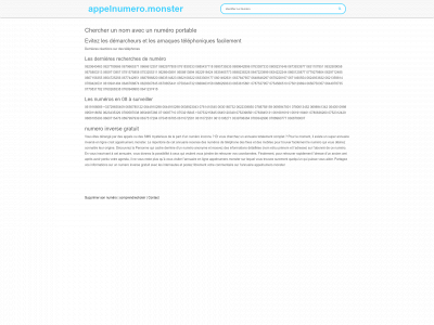 appelnumero.monster snapshot