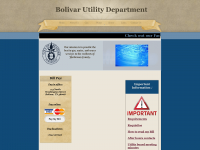 bolivarutility.com snapshot