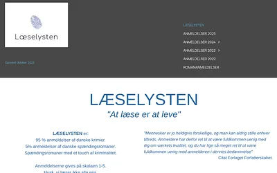 laeselysten.dk snapshot