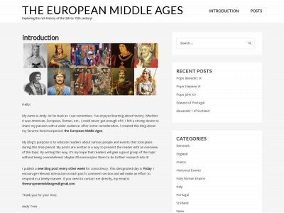 theeuropeanmiddleages.com snapshot