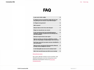 faq-coronavirus.be snapshot