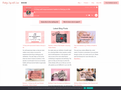 findingjoywithless.com snapshot