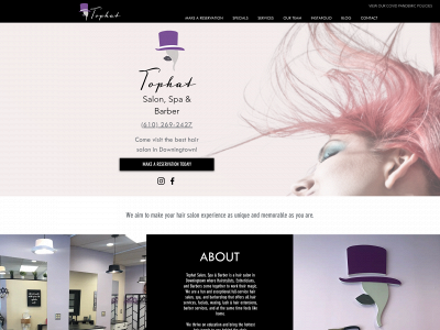 www.tophatsalon.com snapshot