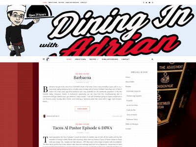 dininginwithadrian.com snapshot