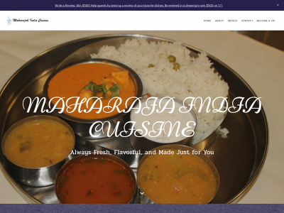 maharajahindiacuisine.com snapshot