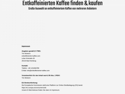 entkoffeinierter-kaffee.com snapshot