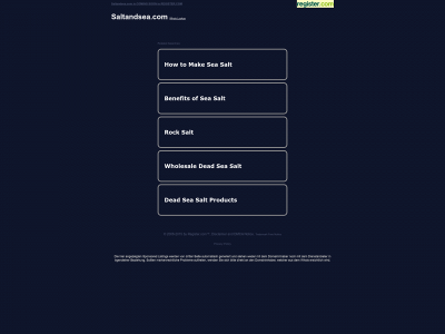 saltandsea.com snapshot