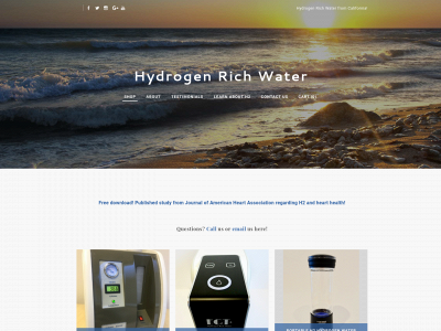 www.californiahydrogenwater.com snapshot