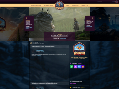 adventuregamehotspot.com snapshot