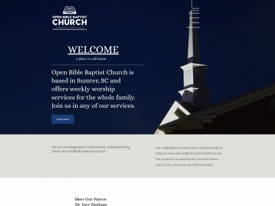 openbiblebaptistsumter.org snapshot