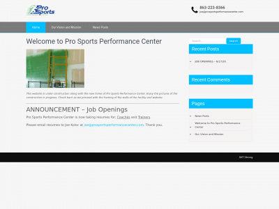 prosportsperformancecenter.com snapshot