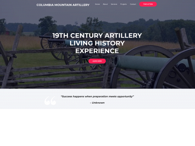 columbiamountainartillery.com snapshot