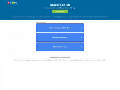 orocare.co.uk snapshot